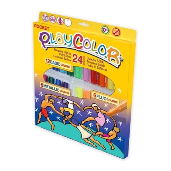 Solid Gouache Paint Pens 5g - Pocket One Pack (Basic+Metal+Fluo) - 24 olika färger - Playcolor - 02051 TU Uni