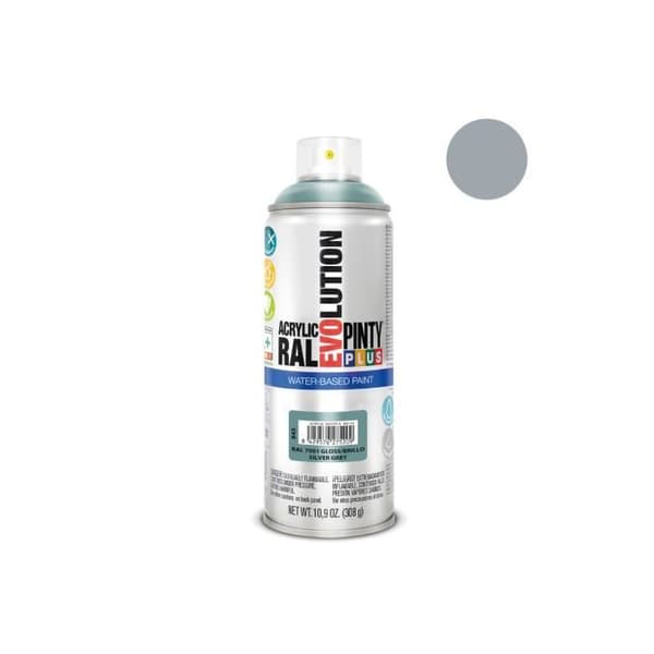 Sprayfärg - GENERIC - Pintyplus Evolution - 520cc - Silvergrå - Vattenbaserad