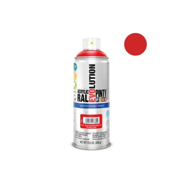 Aerosolfärg - GENERISK - Pintyplus Evolution - 520cc - Signalröd - Vattenbaserad