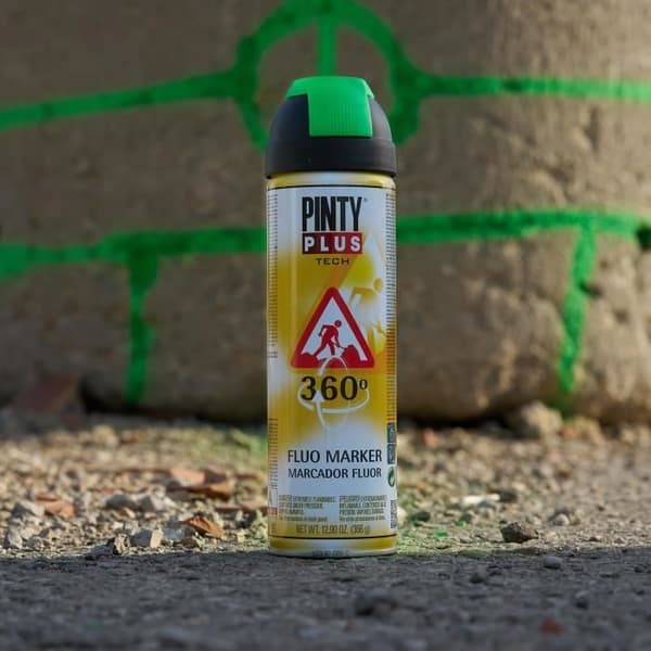 Sprayfärg - PINTY - T136 - 500 mL - Fluorescerande - 360° flervägsventil
