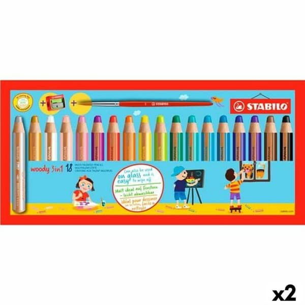 Färgpennor Stabilo Multicolour 18 Delar (2 antal)