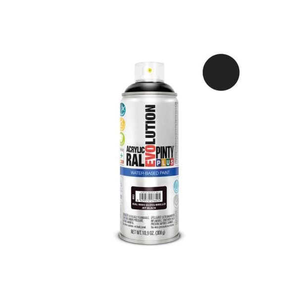 Sprayfärg - GENERISK - Pintyplus Evolution - 520cc - Mörk Svart - Vattenbaserad