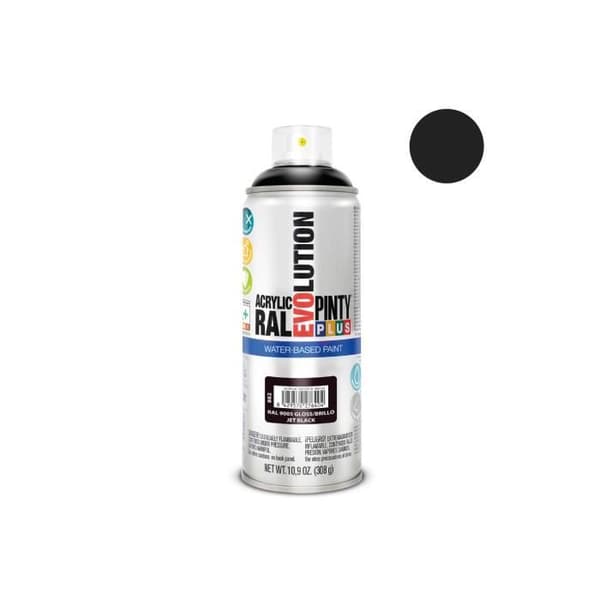 Sprayfärg - GENERISK - Pintyplus Evolution - 520cc - Mörk Svart - Vattenbaserad