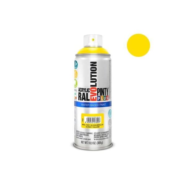 Sprayfärg - Pintyplus - Evolution - 520cc - Signalgul - Vattenbaserad