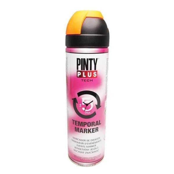Sprayfärg - PINTY - 500ml - Efemärt spårämne - Fluorescerande orange - Tillfällig märkning