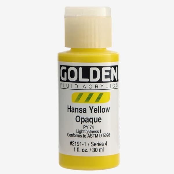 Gyllene: Flytande akrylfärg: 30 ml (1 oz): Hansa Yellow Opaque