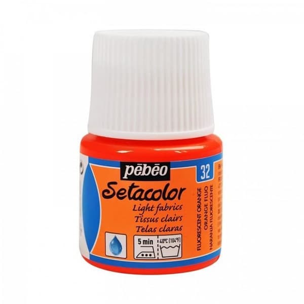 Pebeo Setacolor Ljus Permanent Tyg Textilfärg 45ml-Fluorescerande Rosa