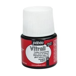 Målat glasfärg - Pebeo - Lila - 45ml - Transparent - Blank