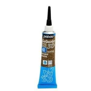 Tygfärg - Pébéo - Setacolor 3D Glitter - Rikt guld - 20ml - Lystert
