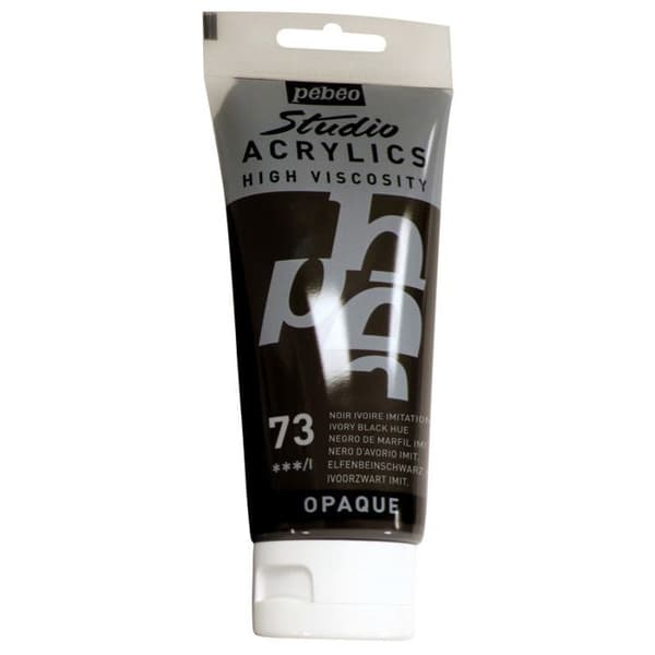 Akrylfärg - Pébéo - Studio - Imitation svart elfenben - 100 ml - Hög viskositet