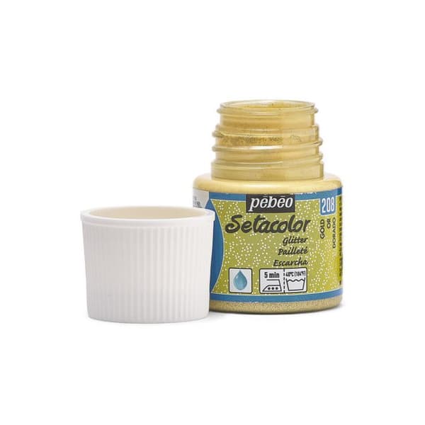 Textilfärg - Pébéo - Setacolor - Guld Nr 208 - 45ml - Glitter för ljusa tyger