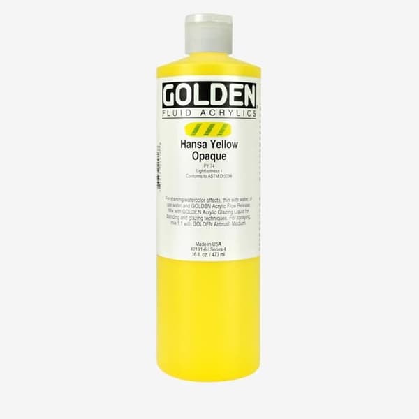 Golden : Flytande akrylfärg : 473ml (16oz) : Hansa Yellow Opaque