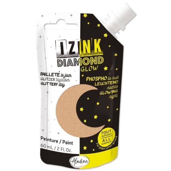 Målarfärg - ALADINE - Izink Diamond Glow - 80 ml - Guld - Fosforescerande i mörkret