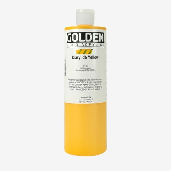 Golden : Flytande akrylfärg : 473 ml (16 oz) : Diarylide Yellow