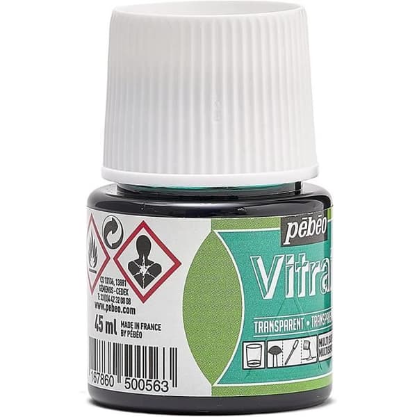 Målarfärg VITRAIL - PEBEO - 45ml - Transparent - Blå Lagun - Ljusbeständighet