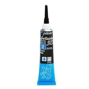 Tygfärg - Pébéo - Setacolor 3D Gloss Svart - 20ml - Glänsande - Professionell
