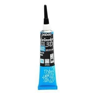 Tygfärg - Pébéo - Setacolor 3D Brod Line - Svart - 20ml - Sammetseffekt