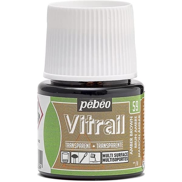 Flacon 45 ml glasfärg BRUN AMBRE