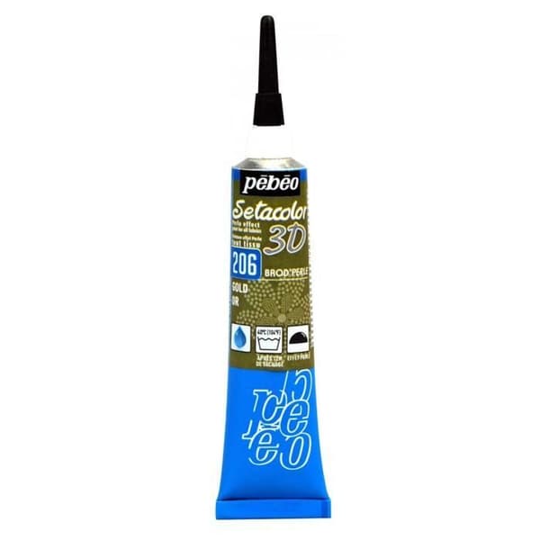 Rör 20ml Tygfärg Setacolor Broderi Perleffekter Guld