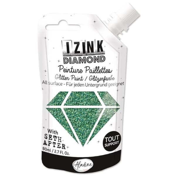 Glitterfärg - ALADINE - Izink Diamond - 80 ml - 12 färger - Azurblå