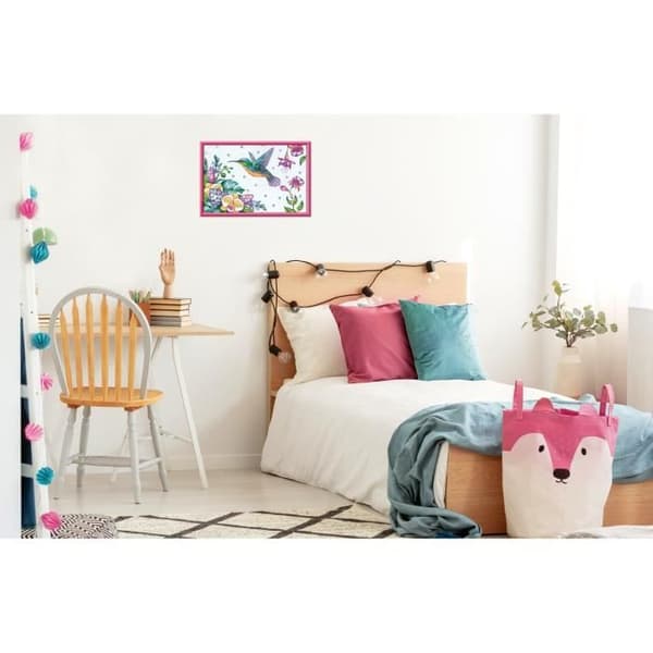 CreArt Kids 31x21 cm Hummingbird och exotiska blommor, Paint by Numbers Kit, Art Number, Ages 7+, 25851, Ravensburger