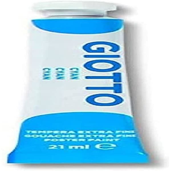 Gouachefärg - GIOTTO - Cyan - 6 tuber om 21 ml - Klara färger - Maximal täckning