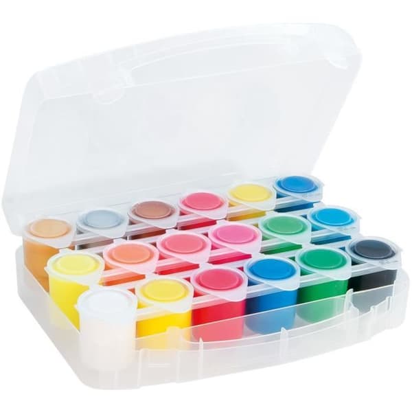 PRIMO 258TB18FMP Fluorescerande och metallisk flytande gouache, multifunktionsväska, 18 färger om 25 ml.