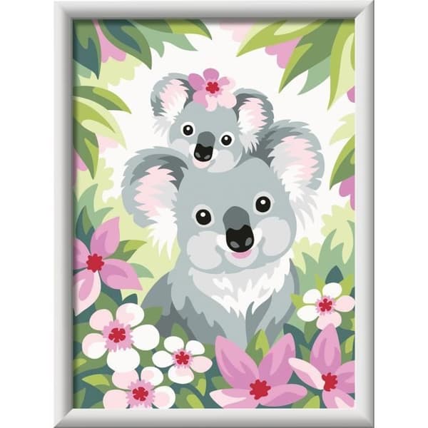 CreArt Barn 18x24cm Mamma koala och hennes bebis, Måla efter nummer Konstkit, Från 9 år, 25833, Ravensburger