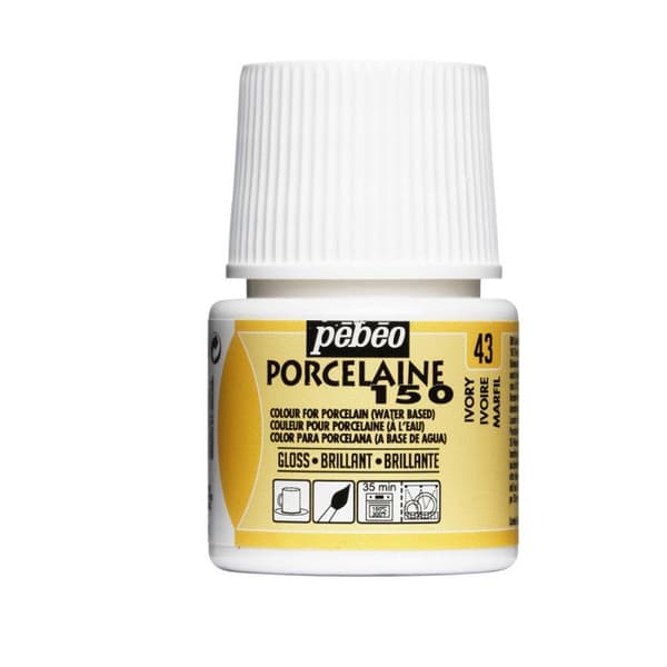 Porslinsfärg - Pébéo - Elfenben - 150°C - 45 ml - Tål diskmaskin