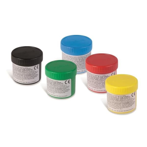 Finger-gouache i burk, 6 färger. 50 g