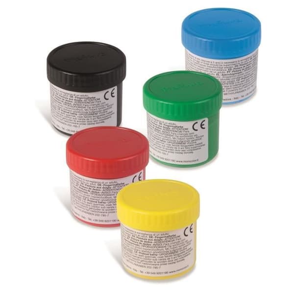 Finger-gouache i burk, 6 färger. 50 g