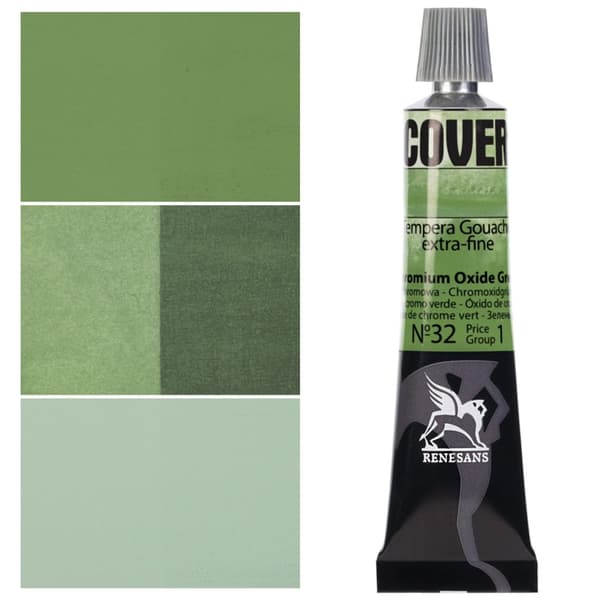 DÆKNING malerør aluminium TEMPERA GOUACHE Renesans 32 KROMGRØN 20ml