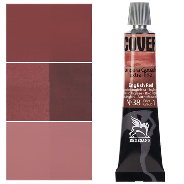 DÆKNING maling aluminiumsrør TEMPERA GOUACHE Renesans 38 ENGELSK RØD 20ml