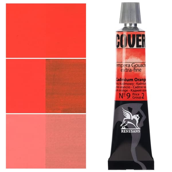 DÆKNING malerør aluminium TEMPERA GOUACHE Renesans 9 CADMIUM ORANGE 20ml