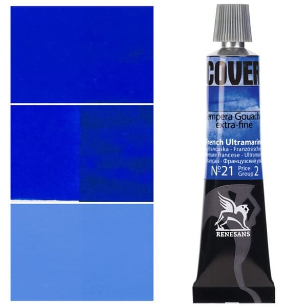 DÆKNING maling aluminiumsrør TEMPERA GOUACHE Renesans 21 FRANSK ULTRAMARINE 20ml