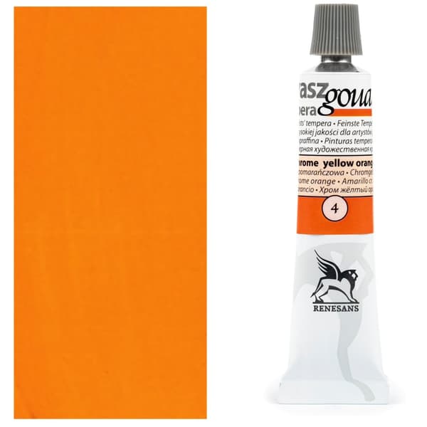 GOUACHE maling gouache tempera tube Renesans 4 GUL KROM ORANGE 20ml