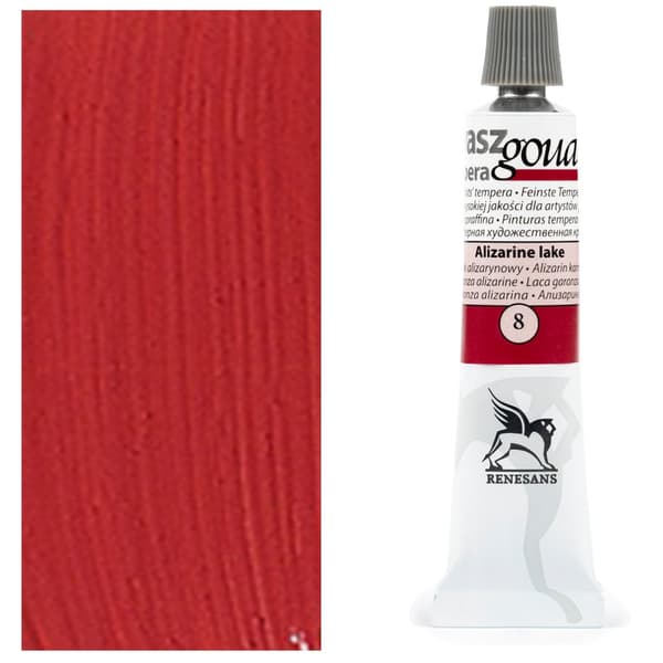 GOUACHE maling gouache tempera aluminiumsrør Renesans 8 KRAPLAK ALIZARINOWY 20ml