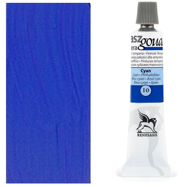 GOUACHE gouache tempera maling aluminiumsrør cyan Renesans 10 CYAN 20ml