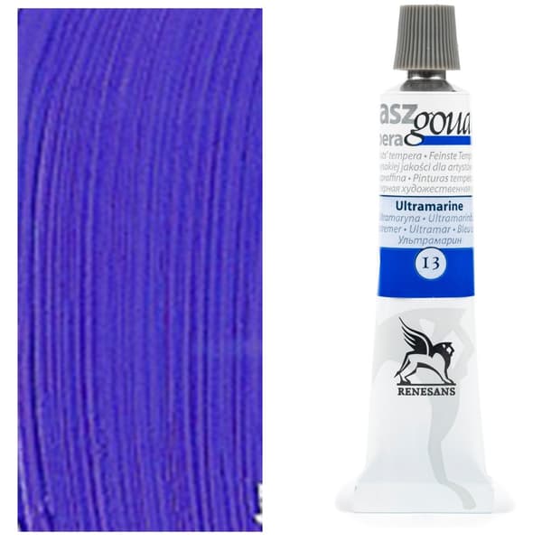 GOUACHE gouache tempera maling aluminiumsrør Renesans 13 ULTRAMARYNA 20ml