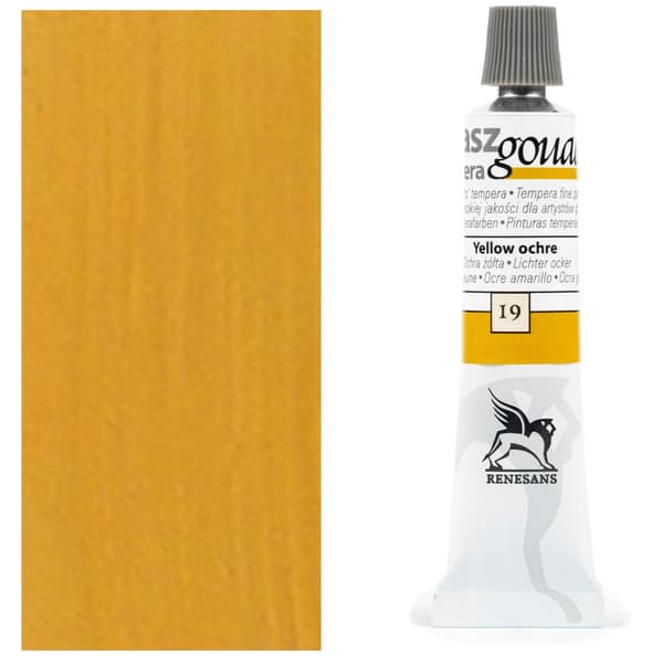GOUACHE maling gouache tempera aluminiumsrør Renesans 19 GUL OCKER 20ml