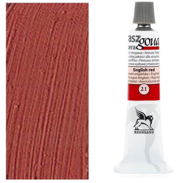GOUACHE maling gouache tempera aluminiumsrør Renesans 21 ENGELSK RØD 20ml