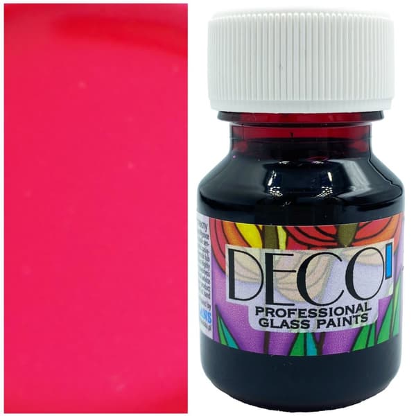 DECO' glasmaling, koldfarvet glas dekoration, Renesans 132 KARMIN 30ml