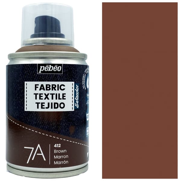 SPRAY stofmaling Pebeo 7A BRUN 100ml tekstilaerosol 412