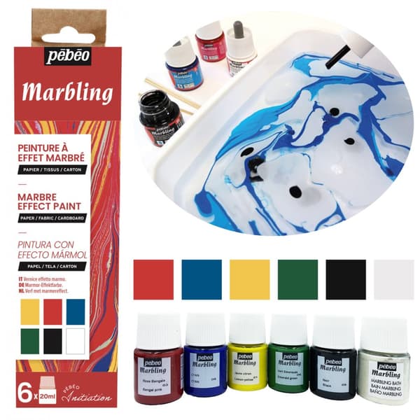 Pebeo Marbling maalisetti 6x20ml marmoriefekti
