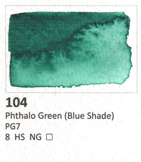 Akvarel terning AQUARIUS Roman Szmal maling Phthtalo Green 104 blå nuance