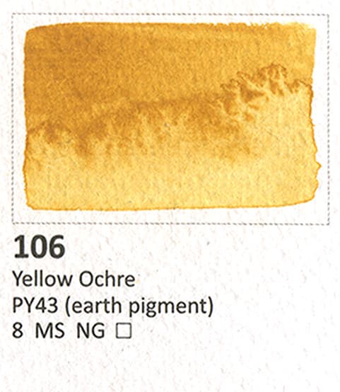 Akvarellkub AQUARIUS Roman Szmal akvarellfärg Yellow Ochre 106