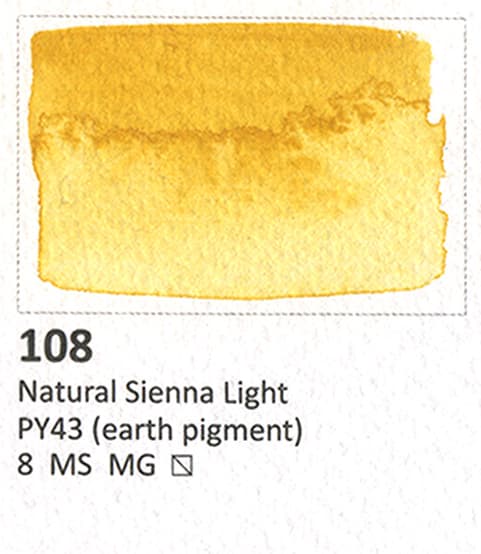 Akvarel terning AQUARIUS Roman Szmal maling Natural Sienna Light 108