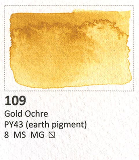 Akvarel terning AQUARIUS Roman Szmal kunstnerisk maling Gold Oker 109