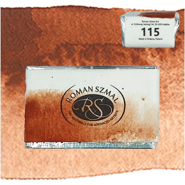 Akvarel terning AQUARIUS Roman Szmal kunstnerisk maling Red Ochre 115