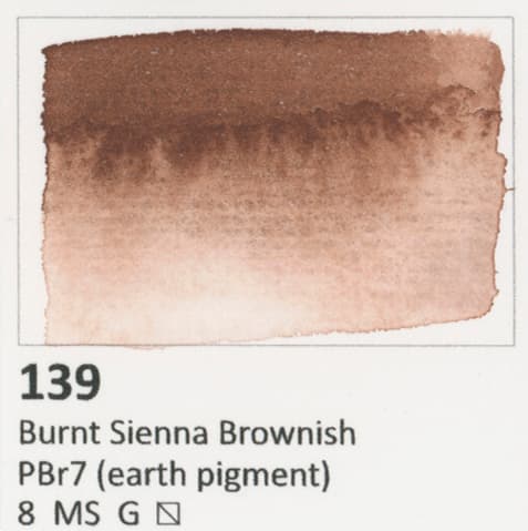 Akvarel terning AQUARIUS Roman Szmal maling Burnt Green Earth 139